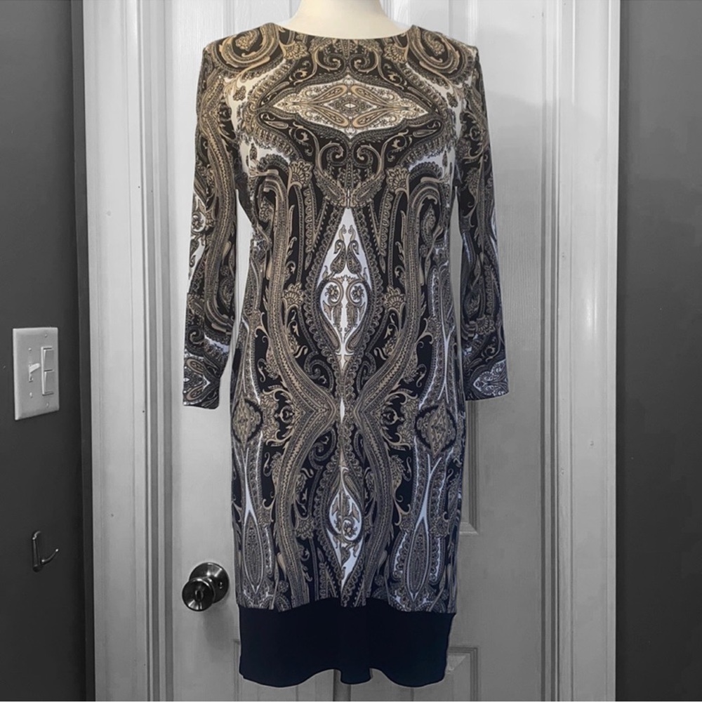 Michael Michael Kors Solid Border Paisley Shift D… - image 1